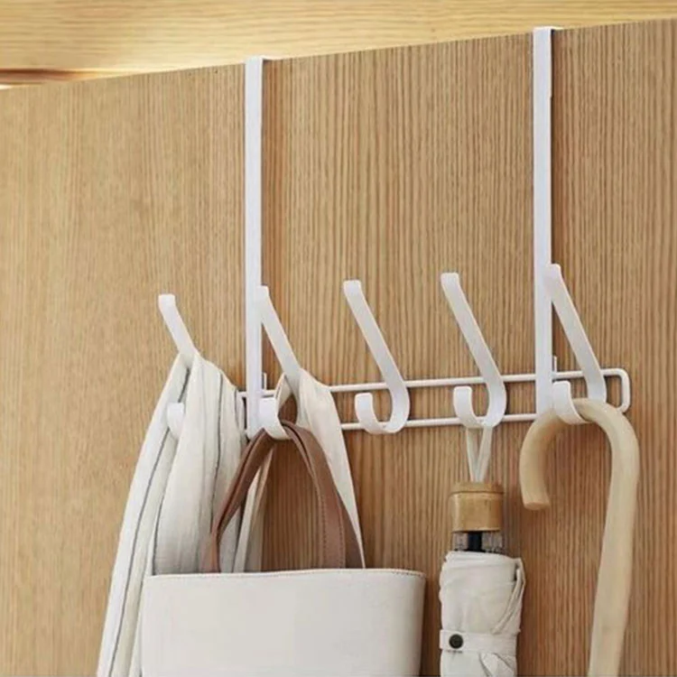 Multi-Hook Metal Over-the-Door Storage Rack
