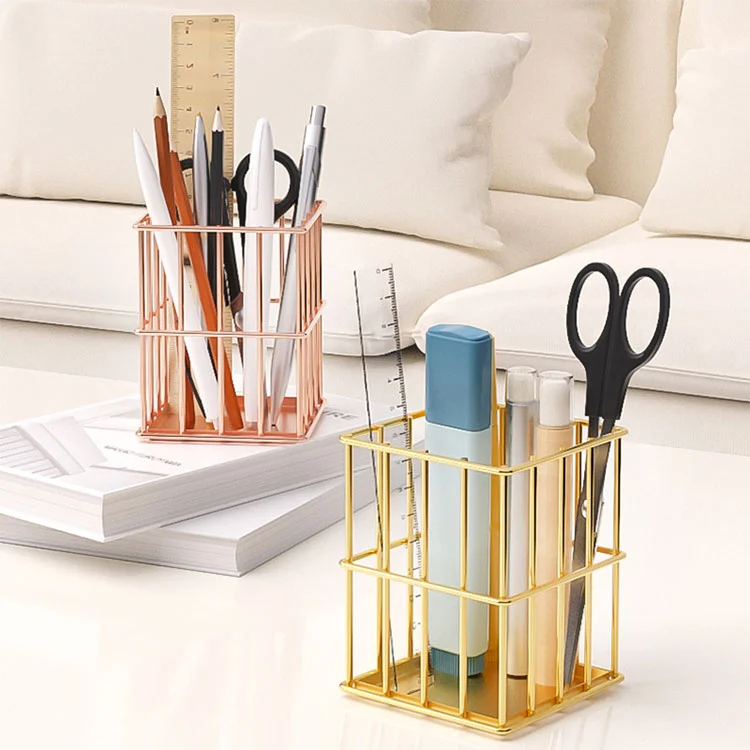Opisina ng Mesa Metal Pen Holder