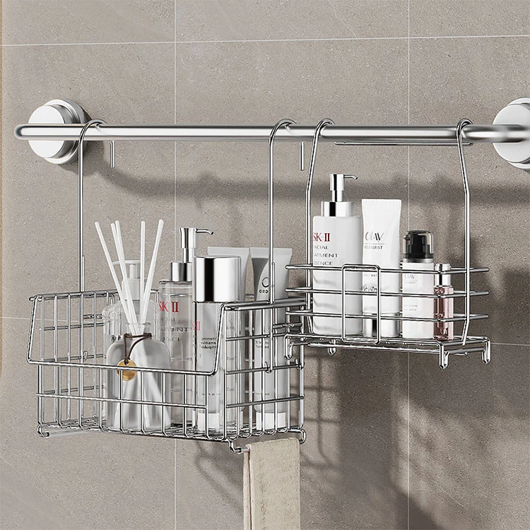 Naaalis na Hindi kinakalawang na Asero sa Banyo Accessory Rack